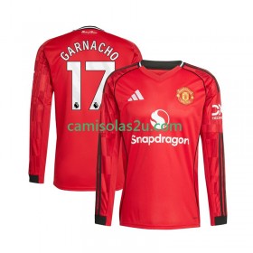 Camisolas de futebol Manchester United Alejandro Garnacho 17 Equipamento Principal 2025/26 Manga Comprida